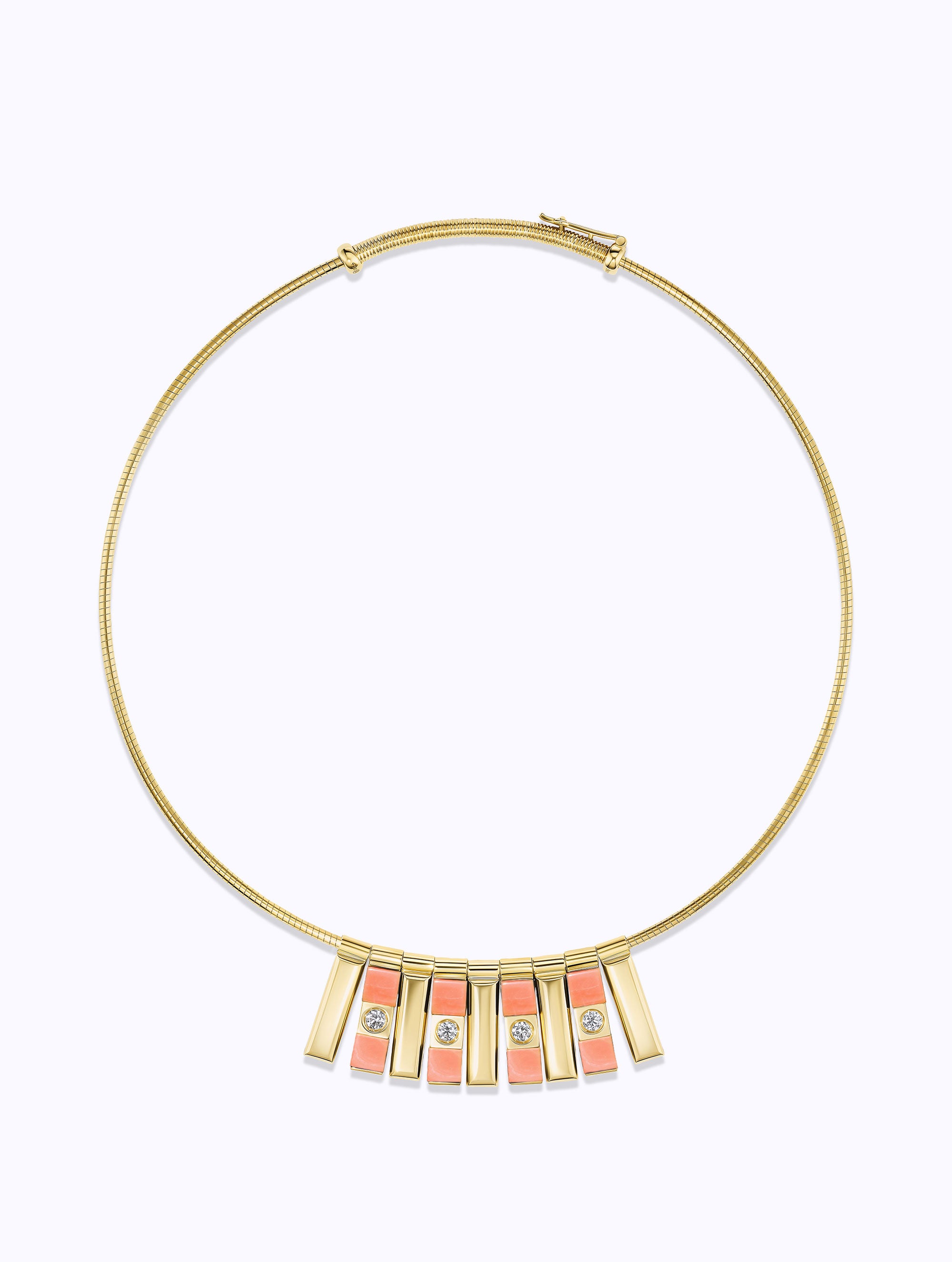 Carousel Coral & Diamond Demi Fringe Necklace