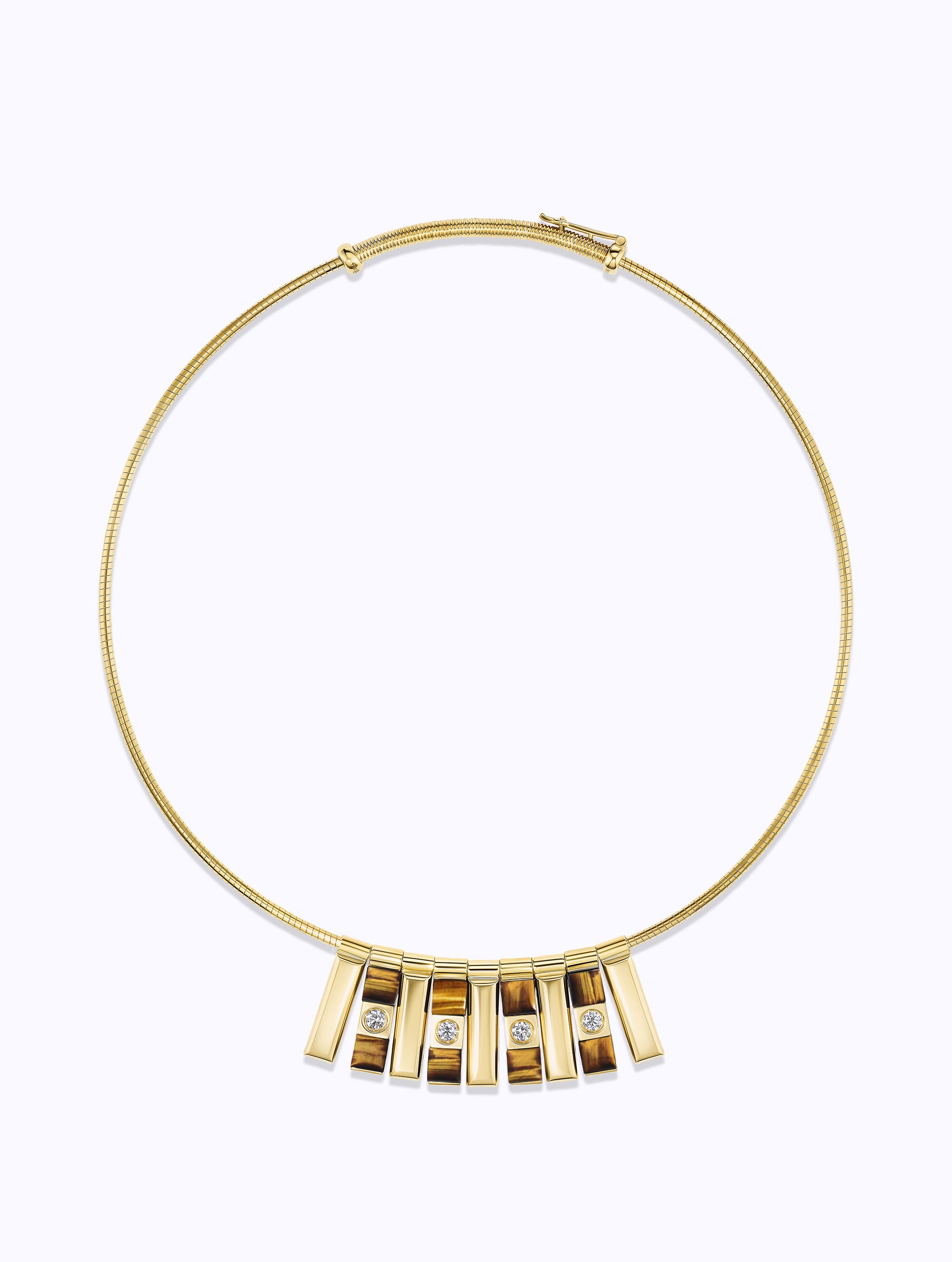 Carousel Tiger's Eye & Diamond Demi Fringe Necklace