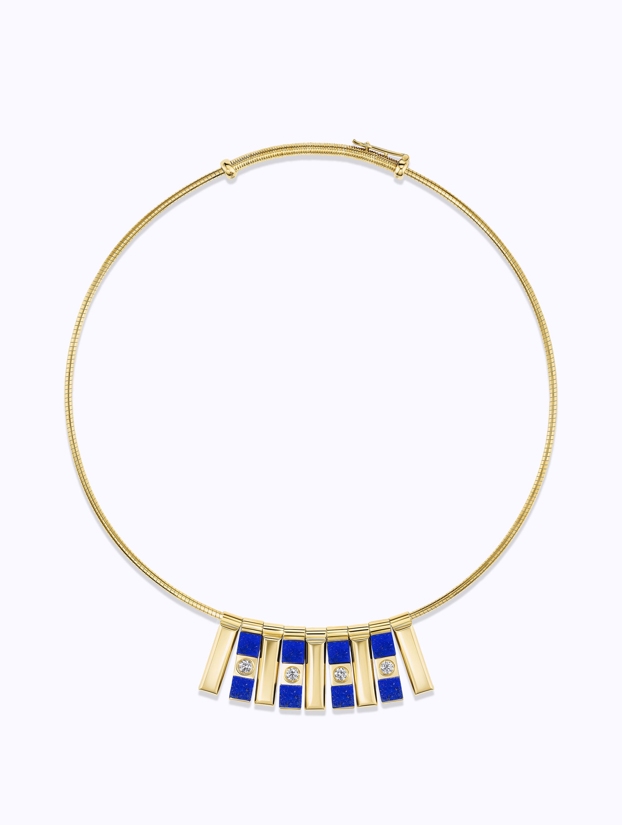 Carousel Lapis & Diamond Demi Fringe Necklace