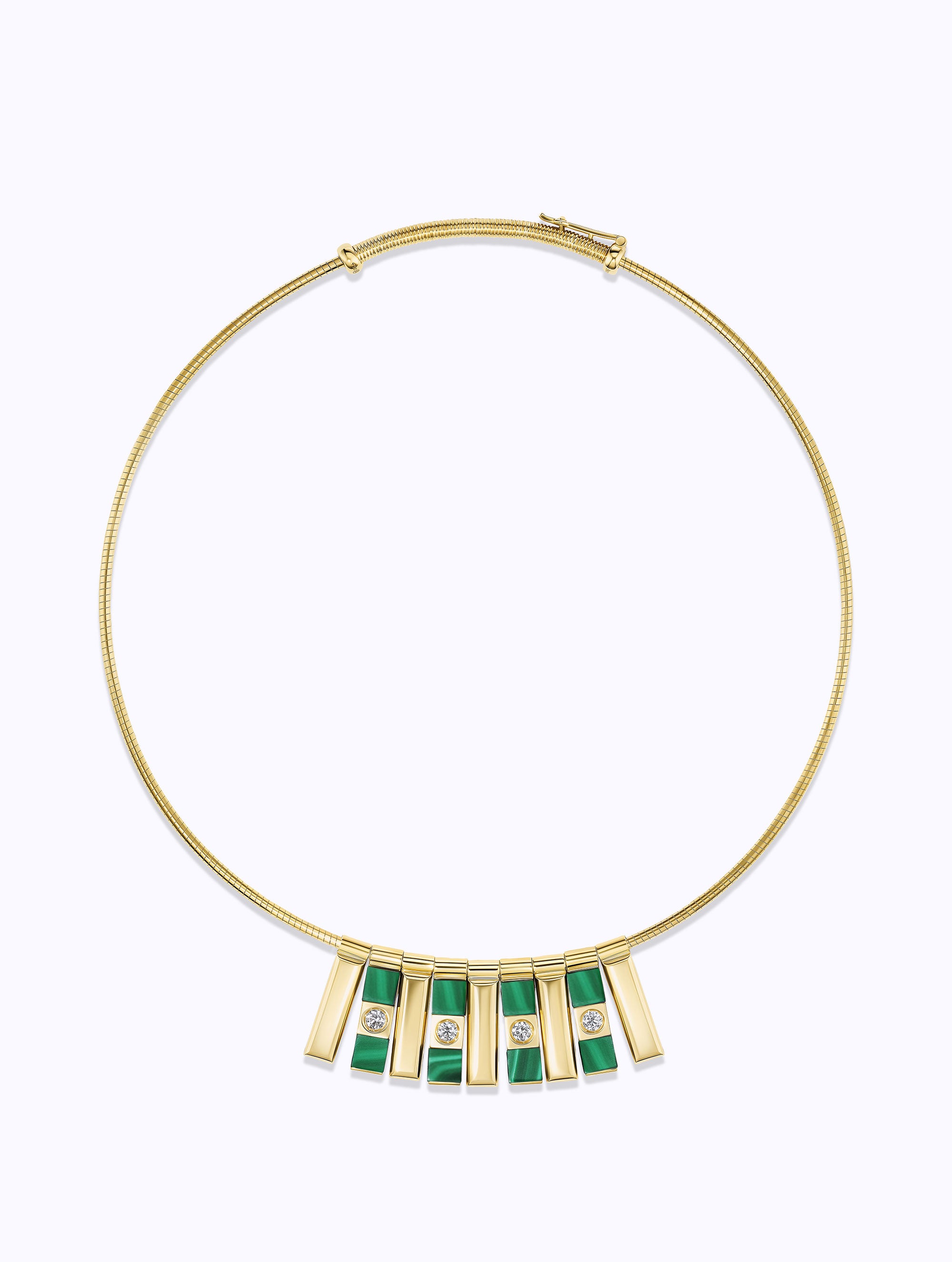 Carousel Malachite & Diamond Demi Fringe Necklace
