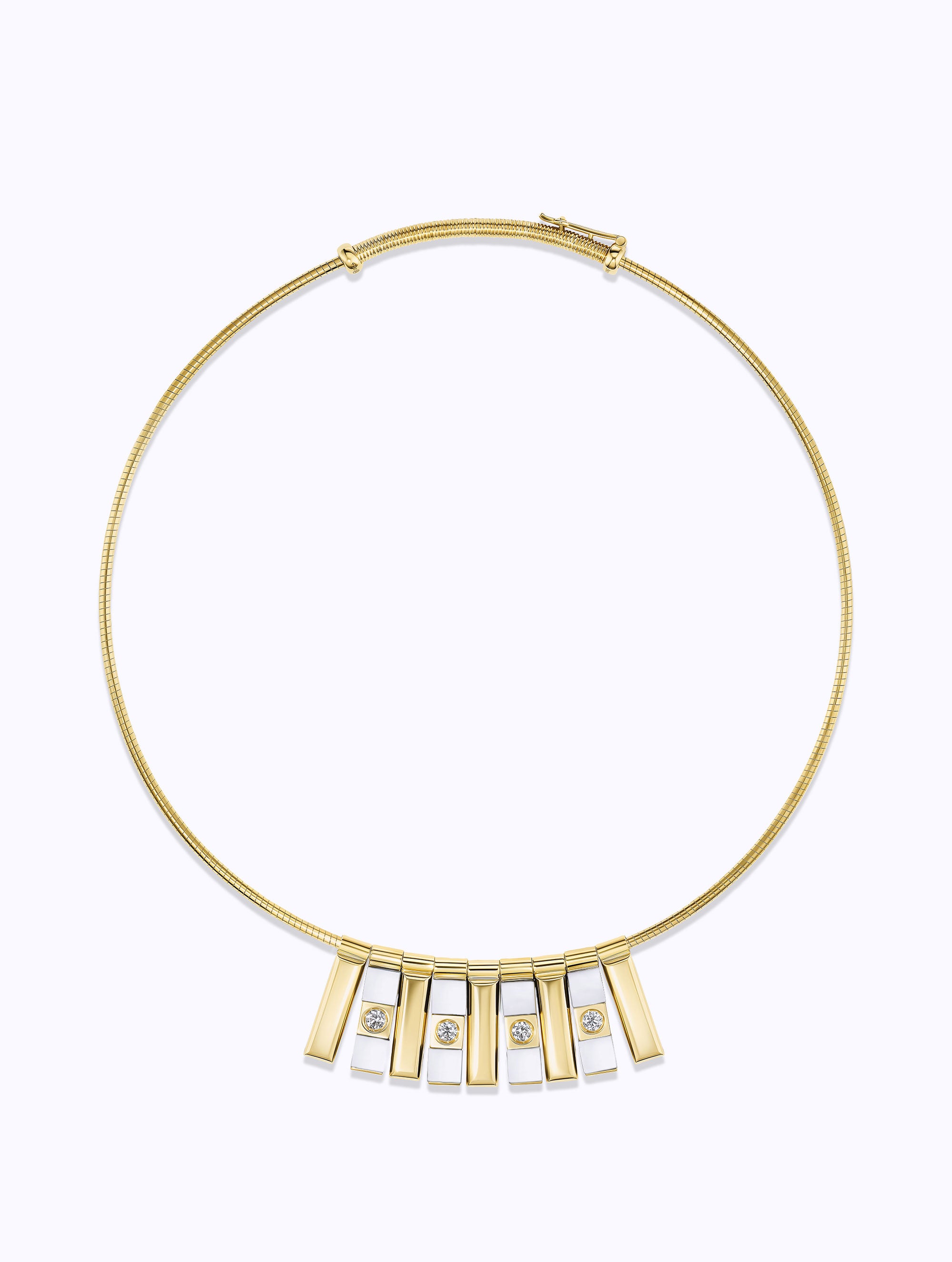 Carousel Mother of Pearl & Diamond Demi Fringe Necklace