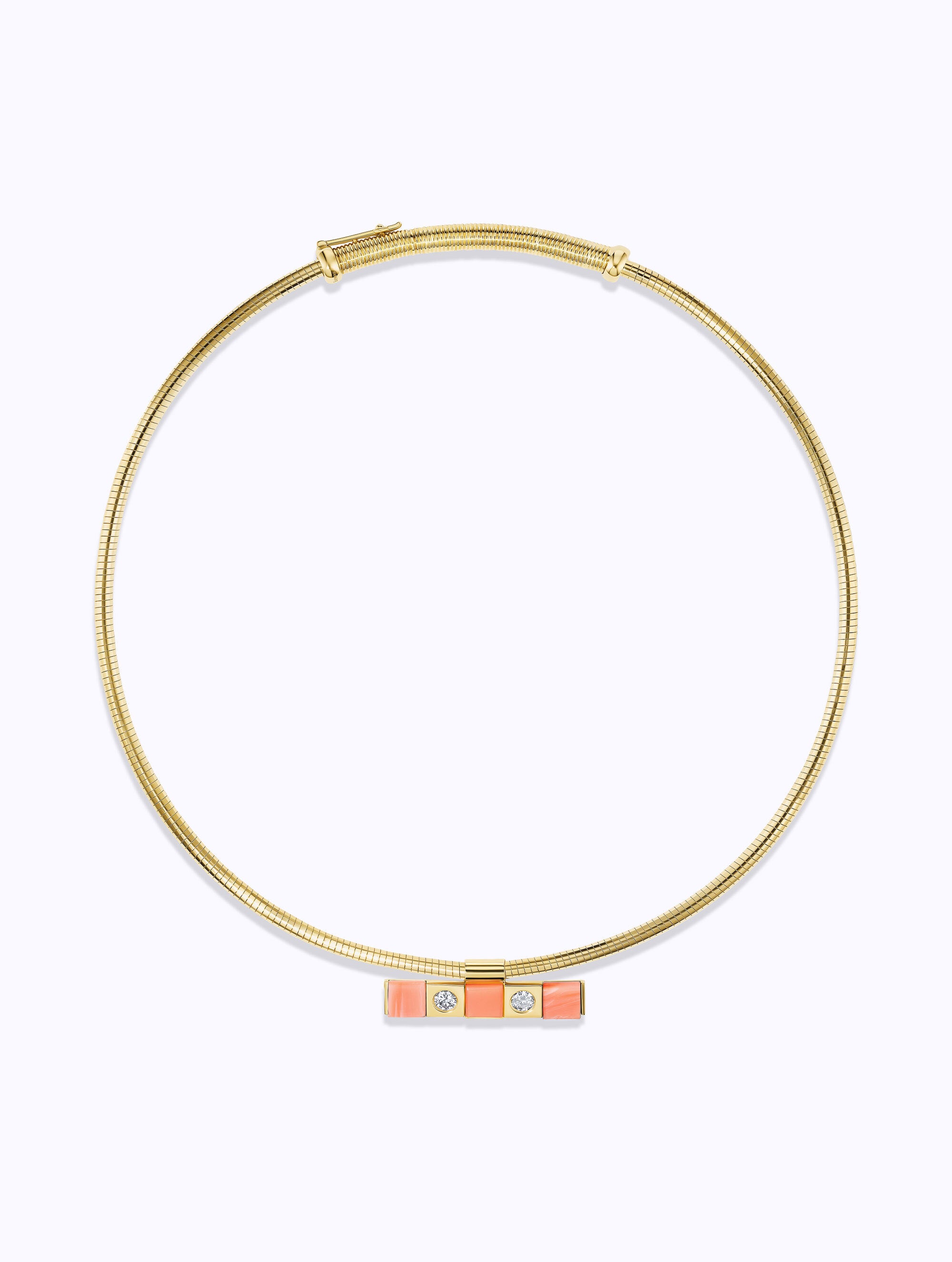 Carousel Coral & Diamond Checkerboard Pendant