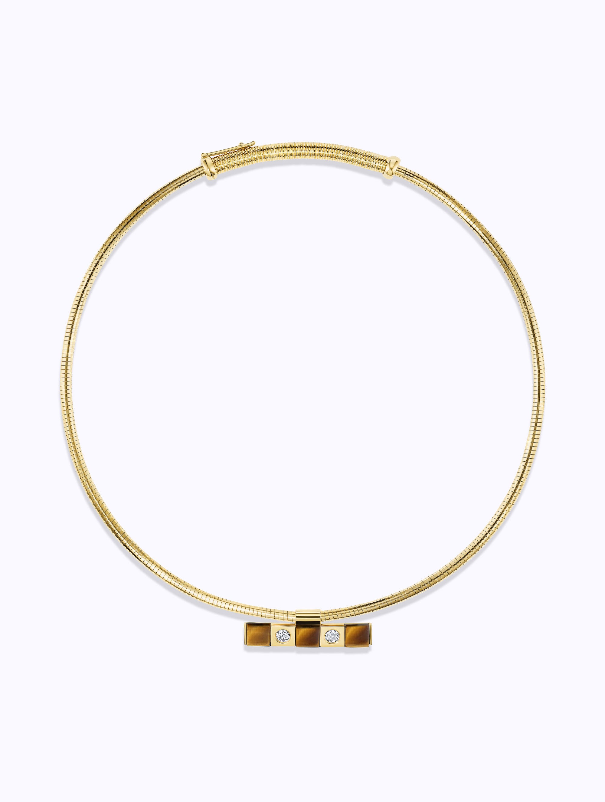 Carousel Tiger's Eye & Diamond Checkerboard Pendant