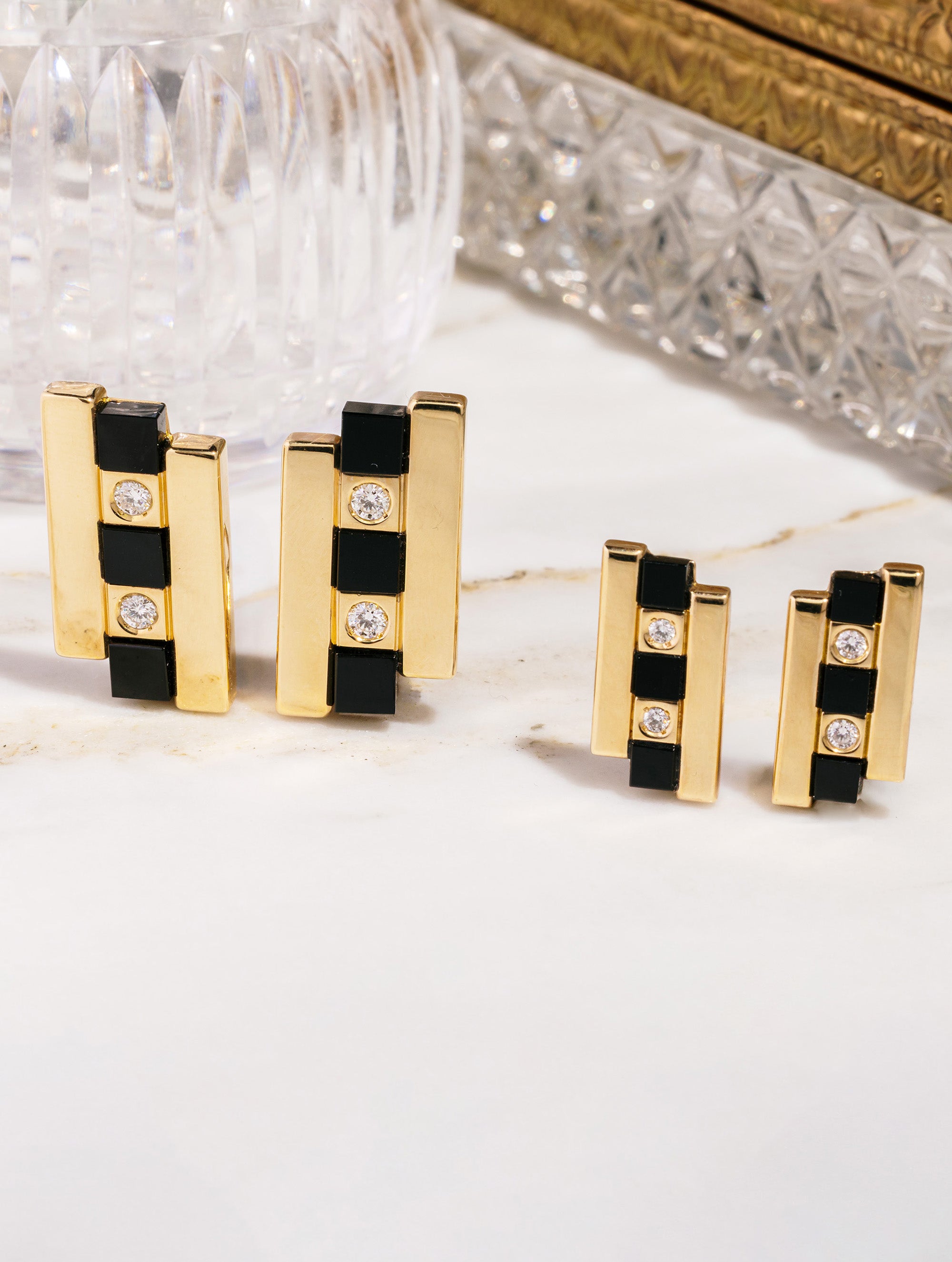 Carousel Onyx & Diamond Earrings
