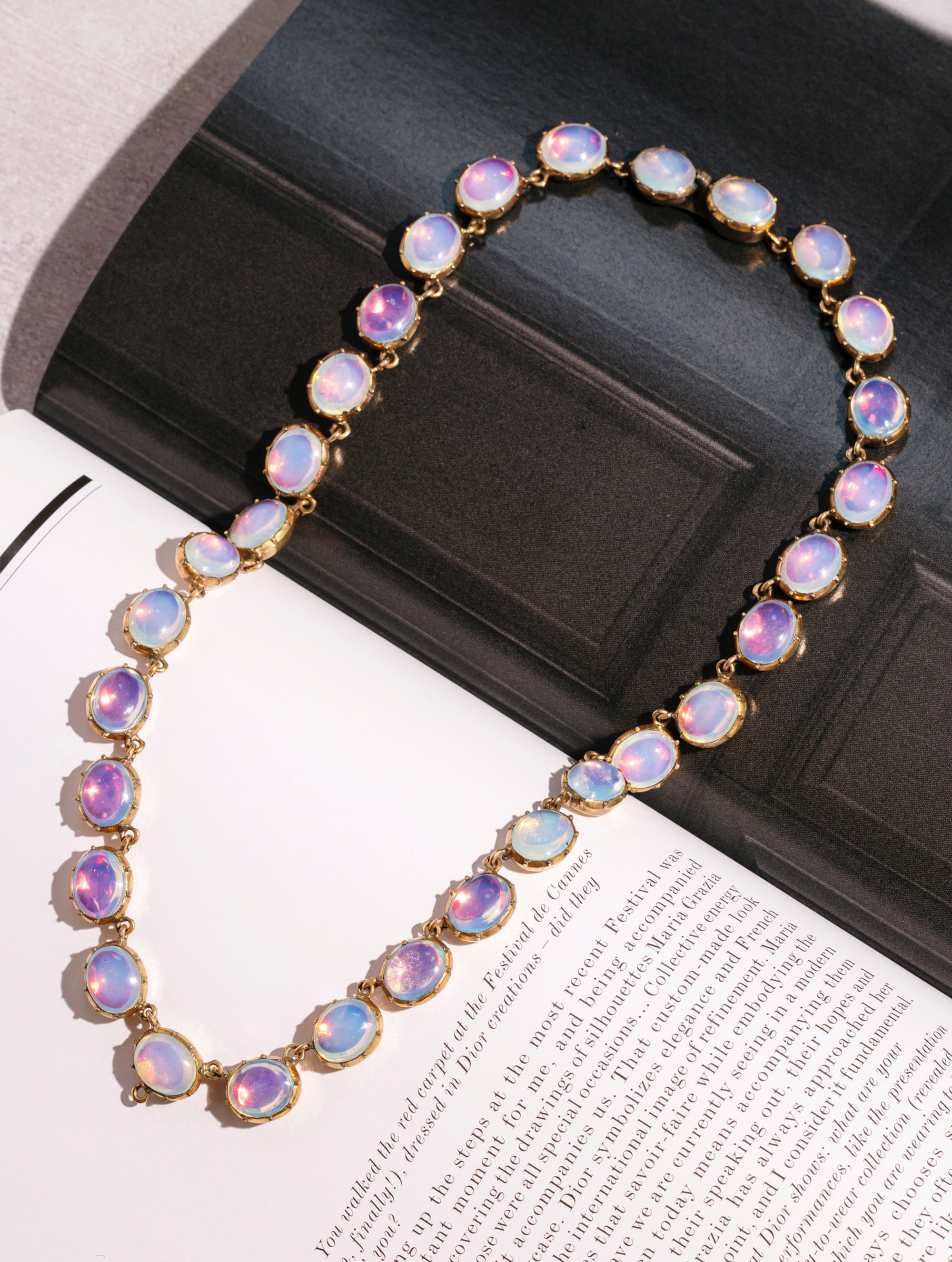 Georgian Opalite Paste Necklace, Circa 1800s