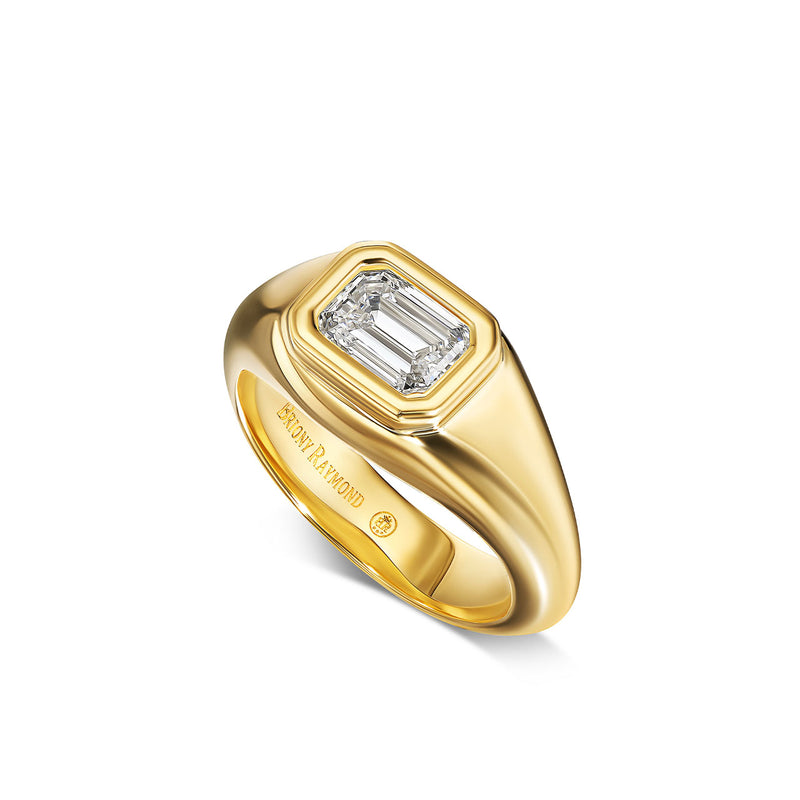 Sloan Emerald Cut Diamond Signet Ring