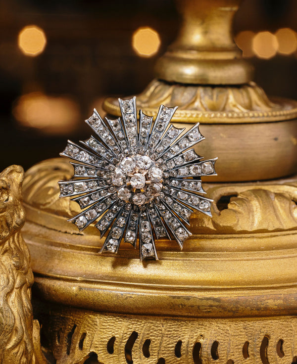 Antique Victorian Diamond Starburst Ring