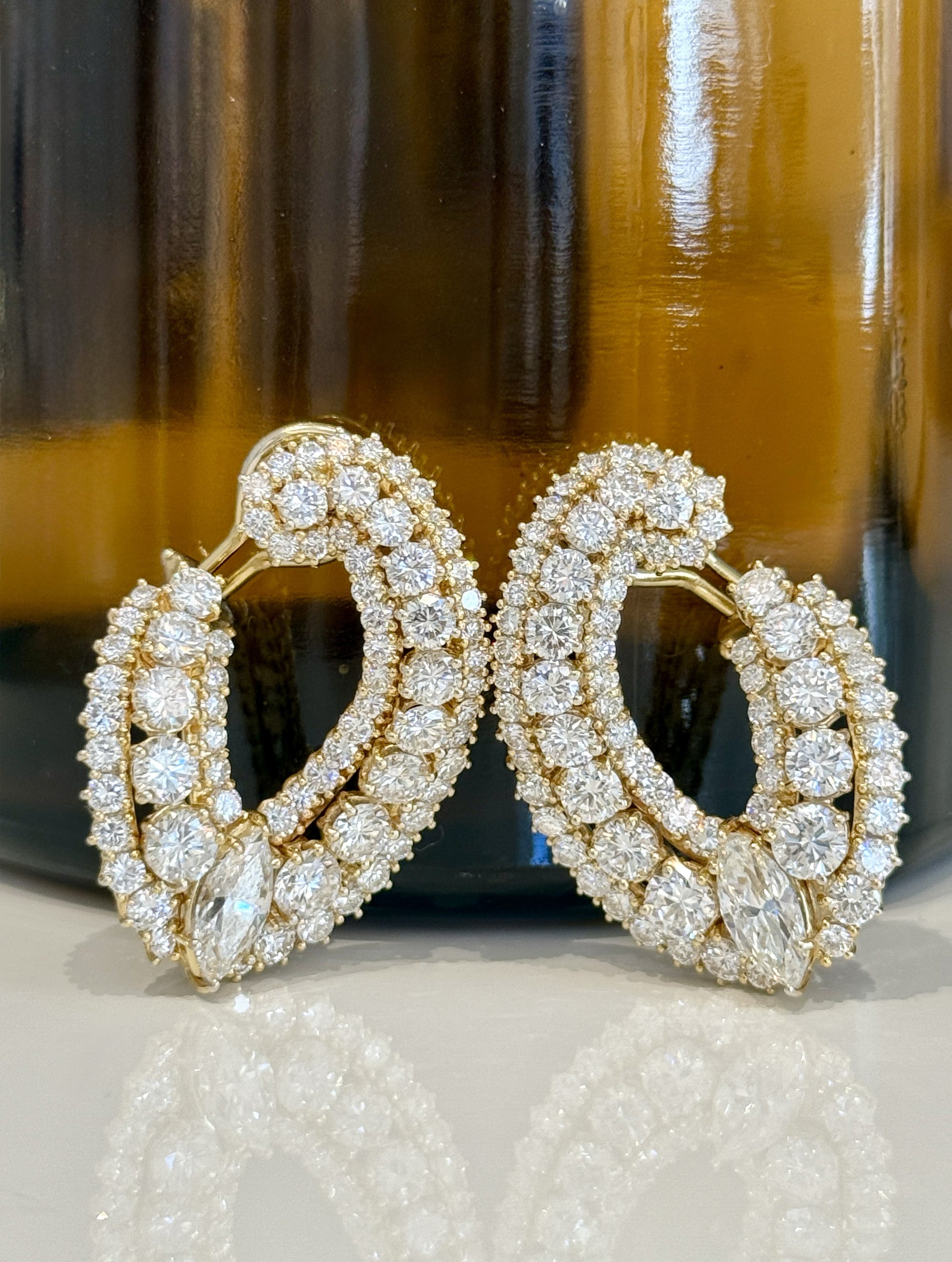 Vintage Diamond Loop Earrings