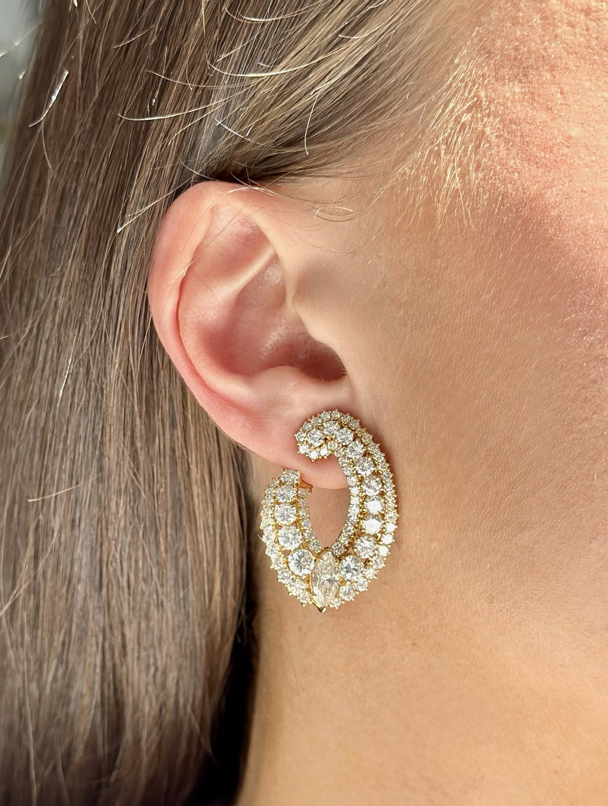 Vintage Diamond Loop Earrings