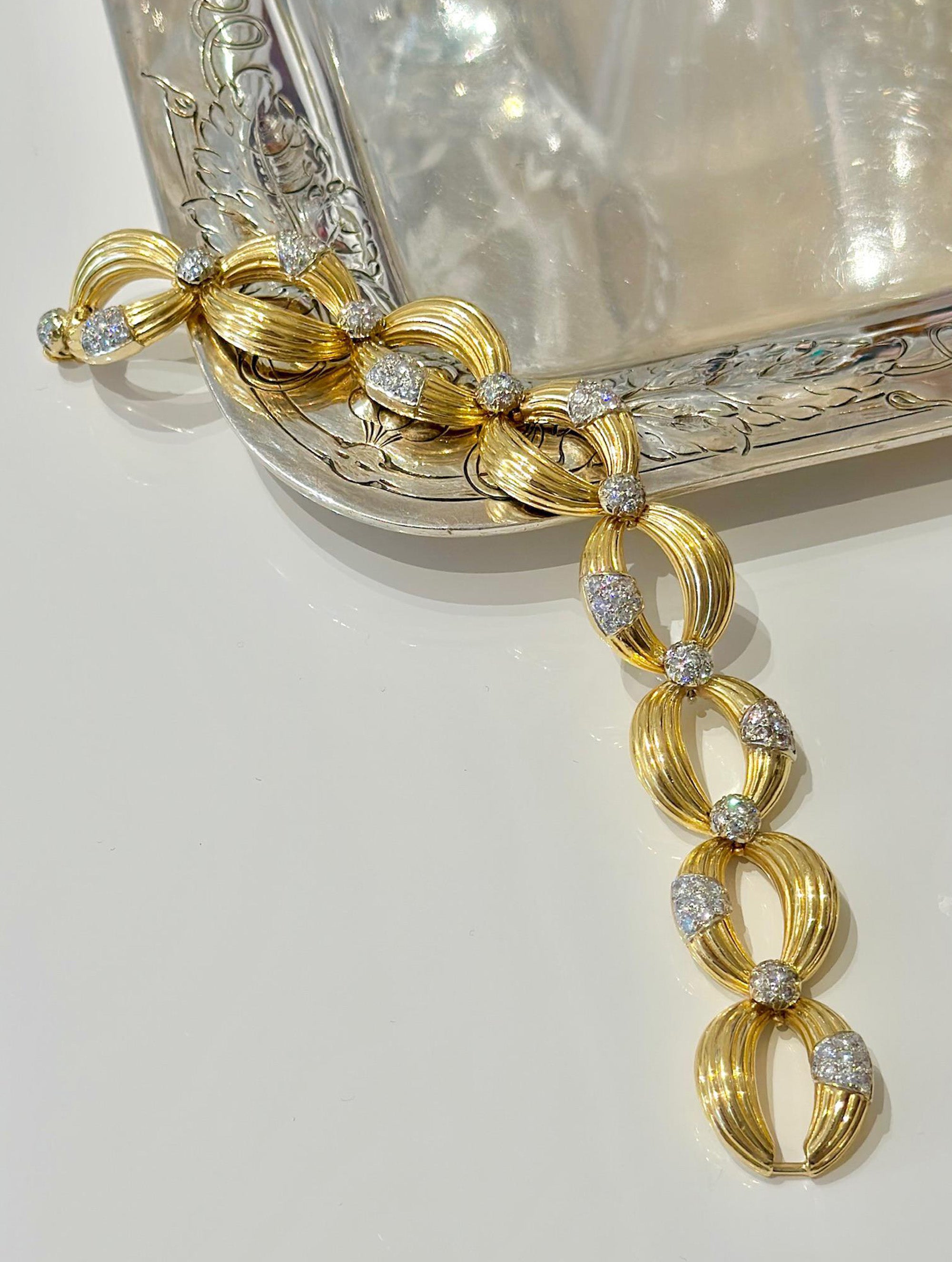 Vintage Fluted Diamond Bracelet, Circa 1960s