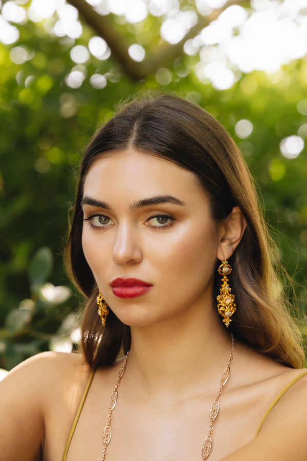 Georgian Gold & Enamel Earrings