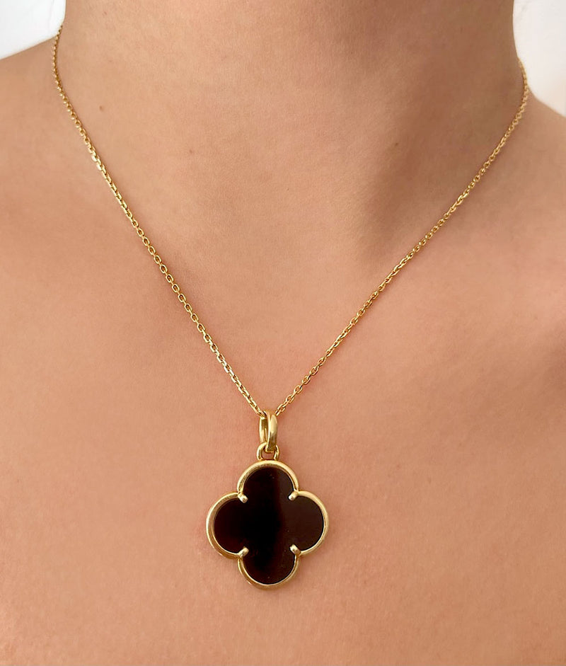 Van Cleef & Arpels Vintage Alhambra 10 Motifs Black Onyx Long Necklace  White Gold