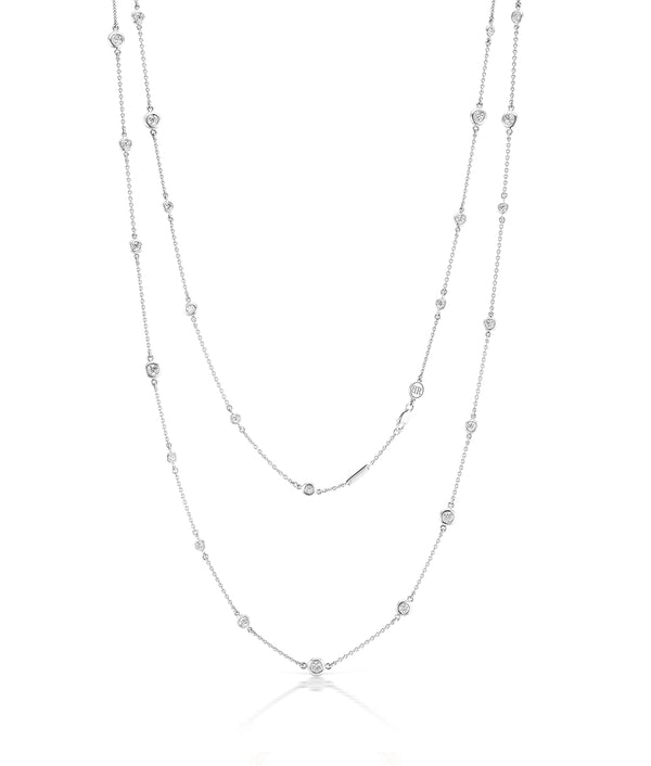 Aura Diamond Droplet Necklace, long