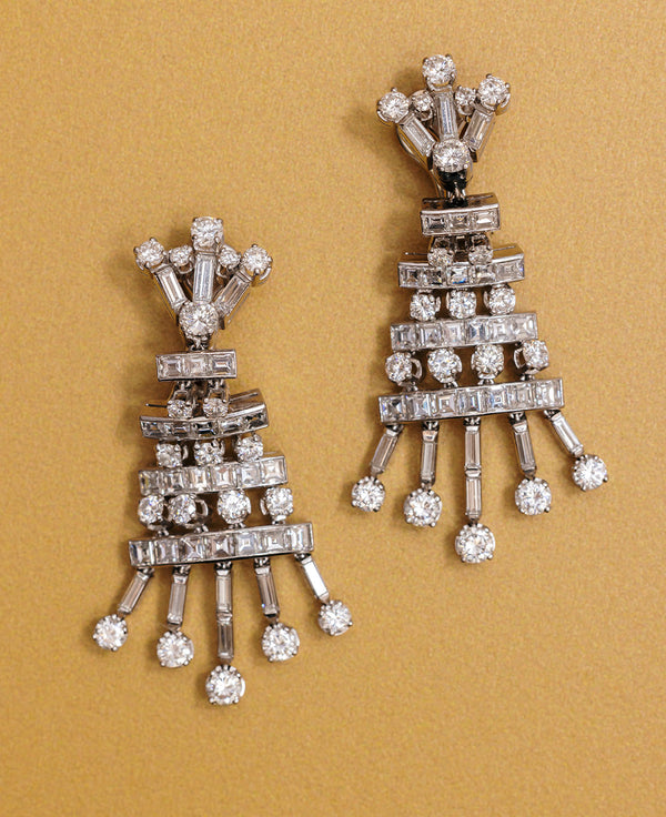 Mid-century Diamond Earrings