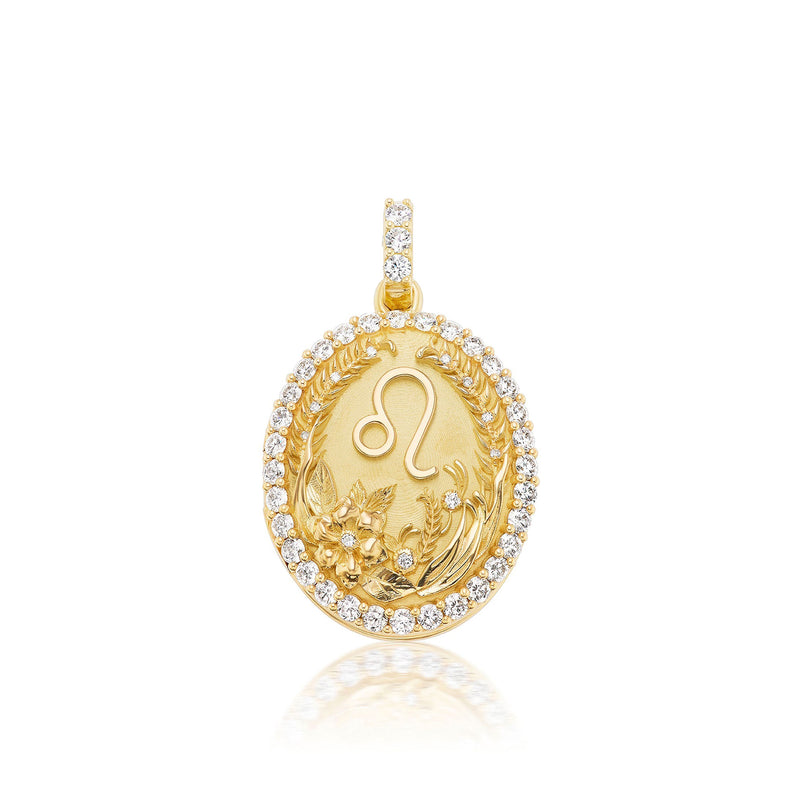 Exquisite 10k Rose Gold Cancer Zodiac Sign Diamond Accented Medal Pendant  Necklace， 22" 今ならほぼ即納！