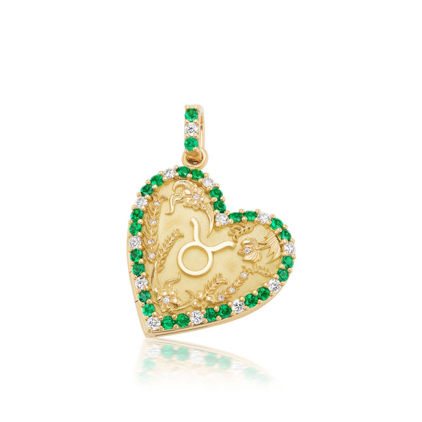 Classic Emerald Birthstone Taurus Heart Memoir Locket