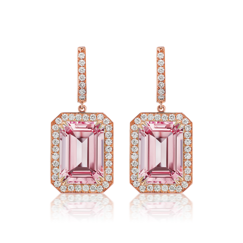 Constellation Pink Topaz & Diamond Earrings