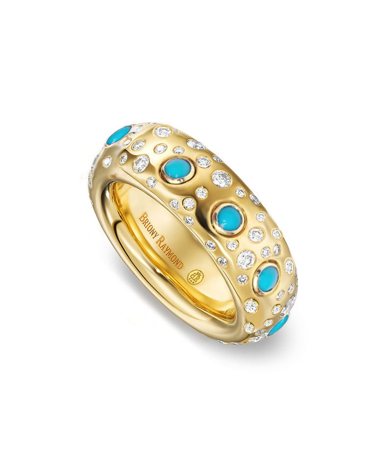 Turquoise & Diamond Scatter Sloan Ring