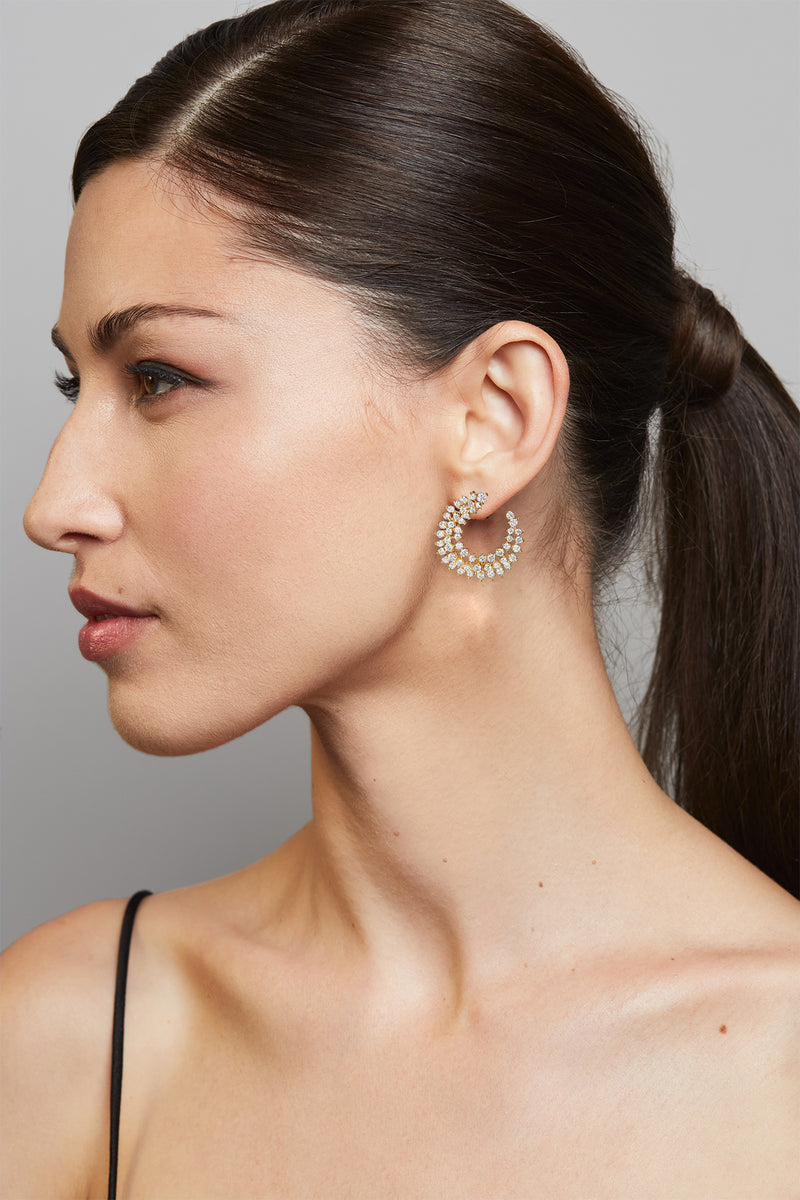 Constellation Demi Hoop Diamond Earrings