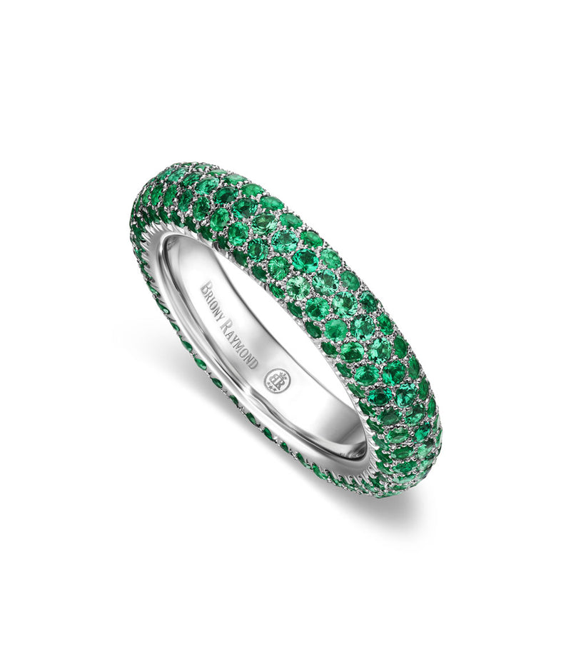 Emerald Slim Scatter Kat Ring