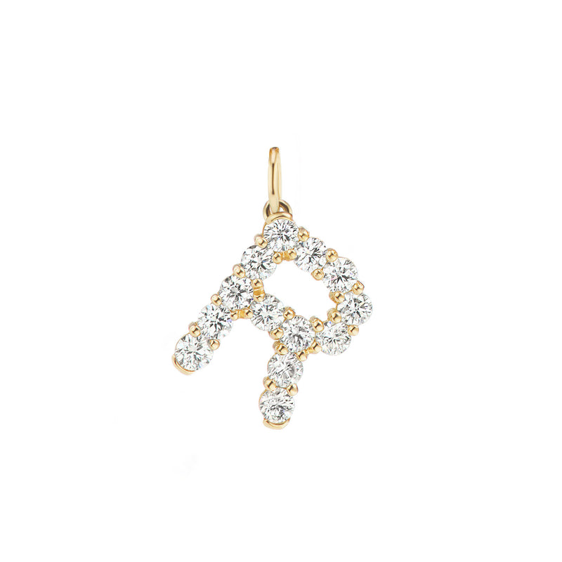 Small Confetti Diamond 'R' Letter Pendant