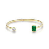 Aura Emerald & Diamond Birthstone Bangle