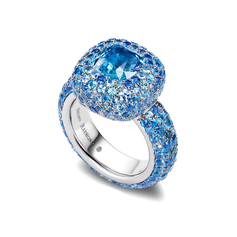 Blue Sapphire Scatter Kat Ring