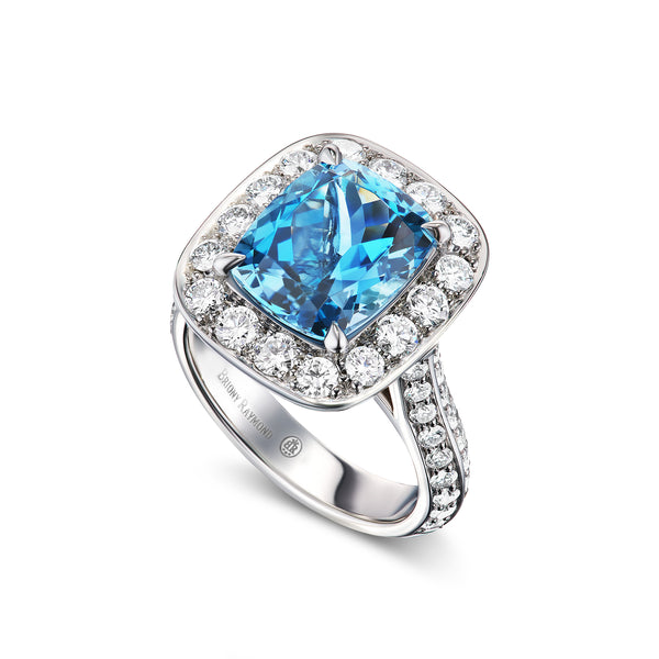 Aquamarine & Diamond Olympia Ring