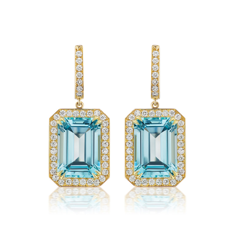 Constellation Sky Blue Topaz & Diamond Earrings