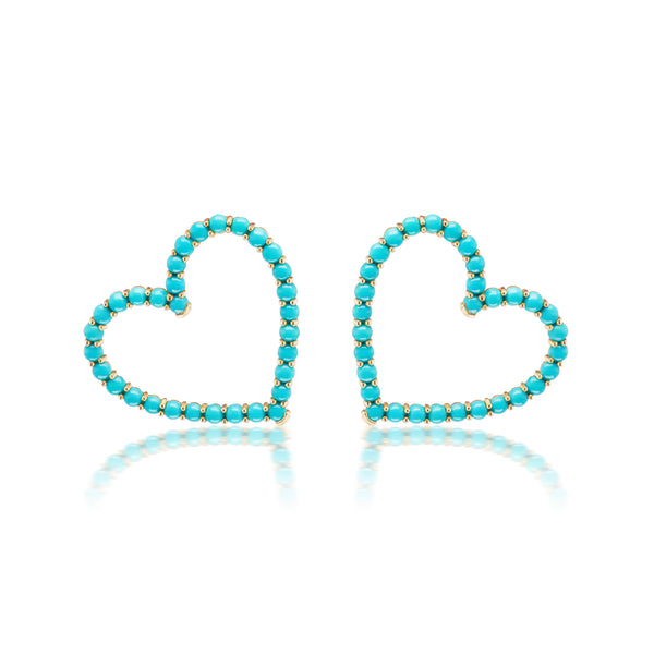 Confetti Turquoise Sweetheart Earrings, Large