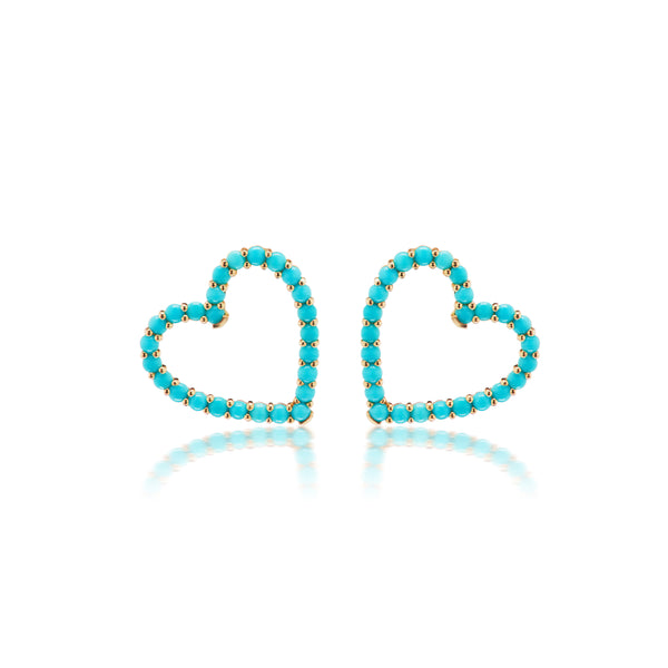 Confetti Turquoise Sweetheart Earrings, Medium