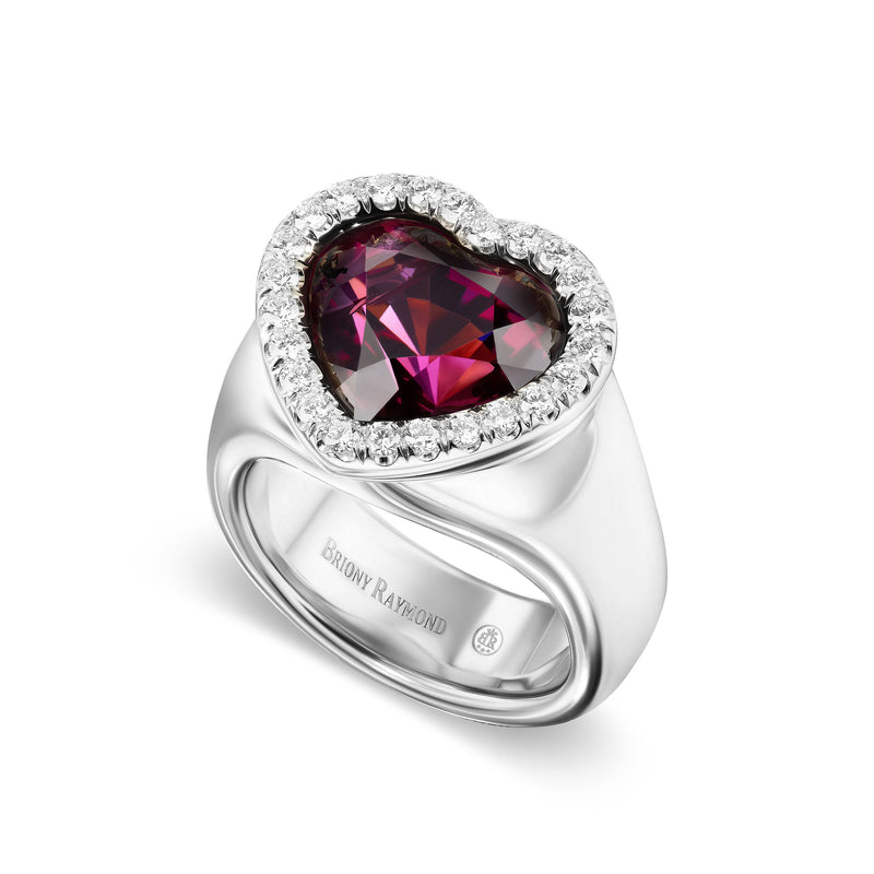 Purple-Pink Garnet & Diamond Sloan Ring