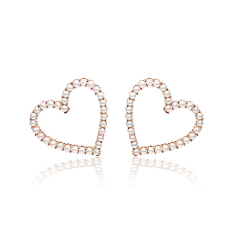 Confetti Pearl Sweetheart Earrings, Large