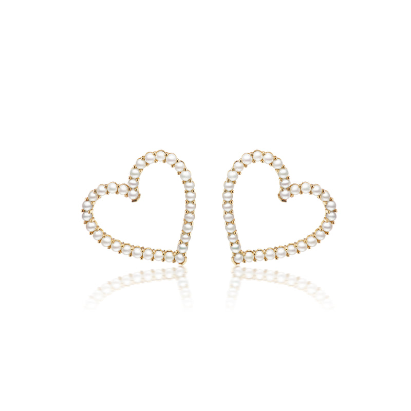 Confetti Pearl Sweetheart Earrings, Medium
