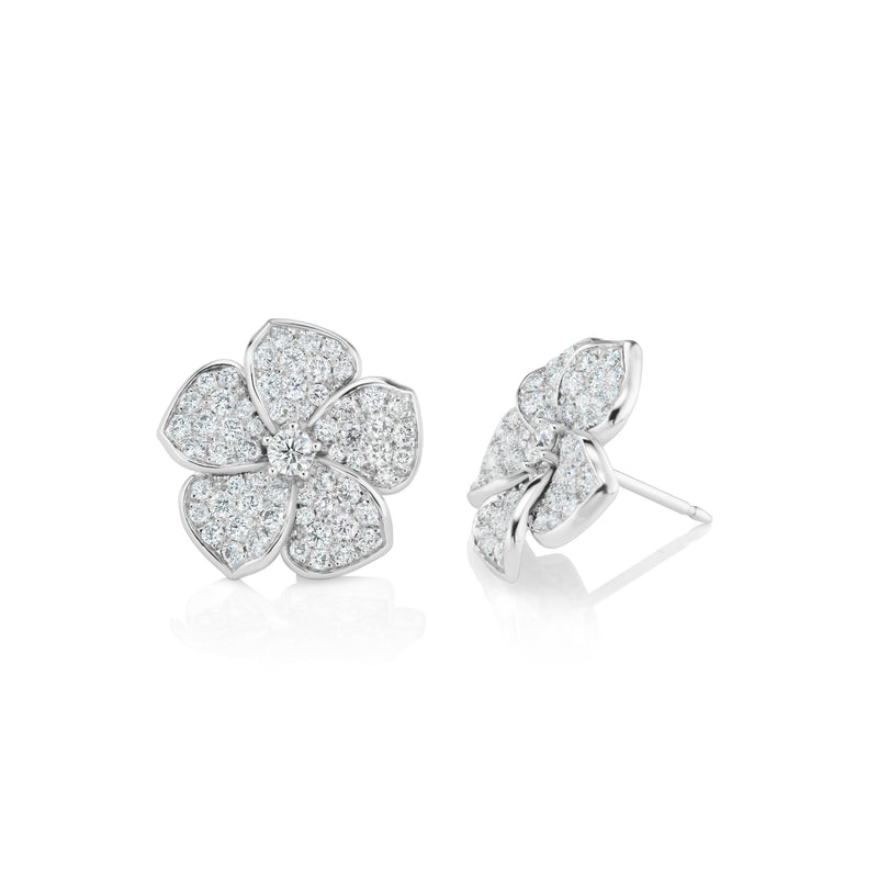 Plumeria Diamond Earrings, medium