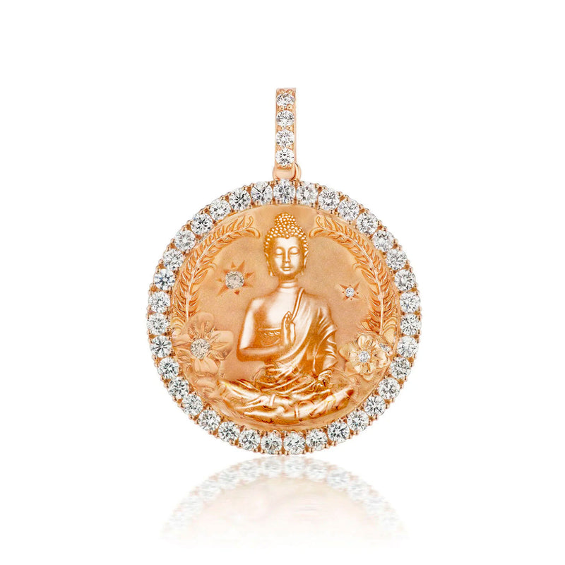 Classic All Diamond Lucky Buddah Medallion