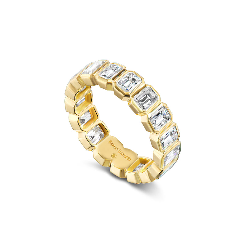 Emerald Cut Bezel Eternity Band