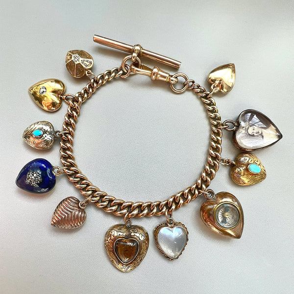 ANTIQUE HEART CHARM BRACELET