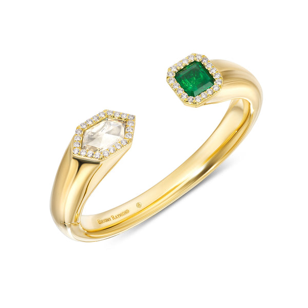 Sloan Jumbo Emerald & Diamond Bangle