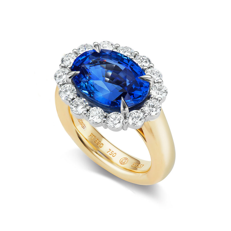 Sapphire & Diamond Oval Cut Ring